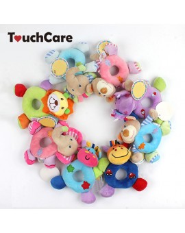 Newborn Cute Cotton Baby Boy Girl Rattles Infant Animal Hand Bell Kids Plush Toy Development Gifts Rings Toddler Toys