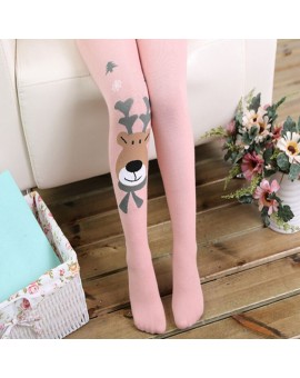 6T-8T Milu Deer Design Tights Cotton Knit Cute Girls Tights  Children Soft Kid Gifts