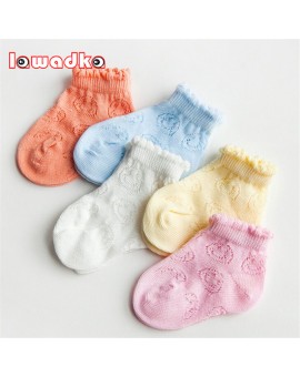 Lawadka 5Pairs/Lot Baby Socks Summer Style Solid Thin Soft Cotton Children For Boys Girls Mesh Breathable Students Socks