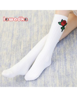 Lawadka Rose Design Kid Socks Cotton Brand Solid Boy Girls Socks Fashion Students Socks Suitable for 2-8Years kids