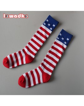 Red Striped Sport Kid Socks Star Design Children's Football Basketball Socks