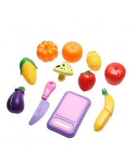  11pcs/set Kitchen Fruit Vegetable Cutting Kids Pretend Play Educational Parent-child Interaction Toy Set 