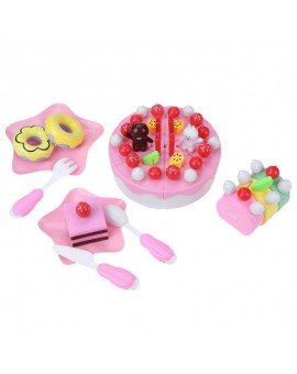  63pcs Kitchen Toys Pretend Play Cutting Birthday Cake Tableware Kids Early Educational Plastic Kitchen Food Toy Gift