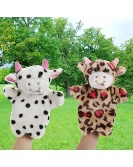 Animal Hand Puppet Toys Cute Milk Cow Doll Baby Toy Kids Child Educational Soft Plush Toy 