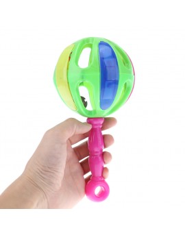 Baby Plastic Rattle Multicolor Rainbow Cartoon Hand Bell Plastic Music Funny Hand Shake Bell Ring Kids Early Educational Toys