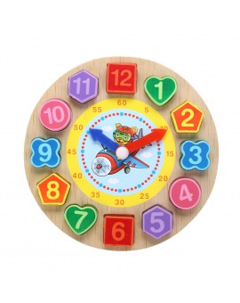  Cartoon Threading Clock Wooden Geometric Puzzle Board Kids Zebra/Rabbit/Tiger/Lion Wood Clock Toy Gift