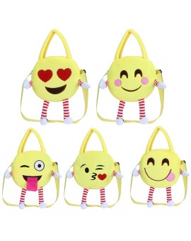  Children Cartoon Emoji Plush Backpack Kids Cute Plush Doll Kindergarten Boys Girls Mini School Bag Baby Backpack
