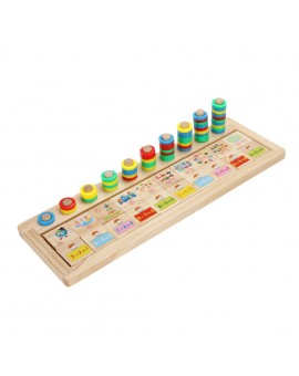  Colorful Wooden Match Game Board Kids Figures Counting Math Learning Toy 