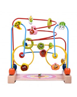  Wooden Bead Maze Toy Kids Bead Rollercoaster Montessori Early Educational Block Toys