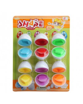 12Pcs/set Learning Education Toys Mixed Shape Wise Pretend Puzzle Smart Eggs Baby Kids Egg Learning Puzzles 6 Eggs