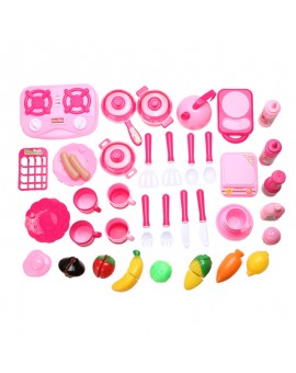 40pcs/set Pink Kitchen Food Cooking Role Play Pretend Toy Girls Baby Child Cooking Toy Set
