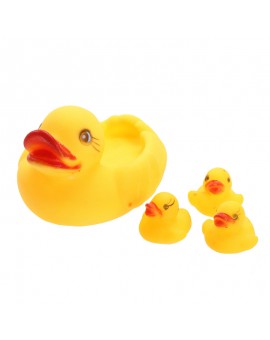 4pcs/set Baby Bathing Developmental Toys Water Floating Squeaky Rubber Ducks Baby Rubber Race Duck Toy