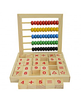 5-Row Classic Bead Wooden Abacus Children Educational Counting Numbers Kid Learning Maths Toy with Color Box