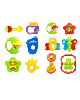 6PCS Baby New Plastic Hand Jingle Shaking Bell Rattle Toddler Music Toy 