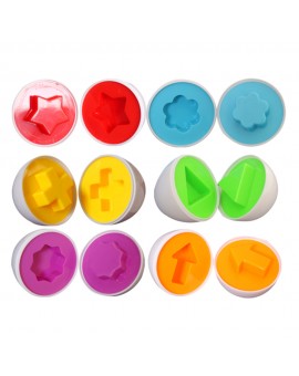 6PCS Capsule Egg Shape Smart Matching Pairings Educational Study Baby Kid Toy Baby Children Study Color Shape Match Toy