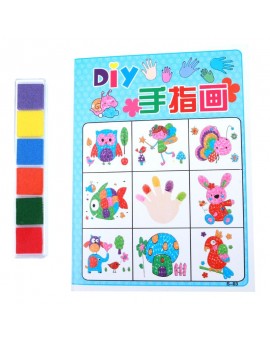 8pcs/set DIY Cartoon Kids Finger Painting Craft Set Children Early Educational Colorful Fingerpaint Drawing Toys Gift