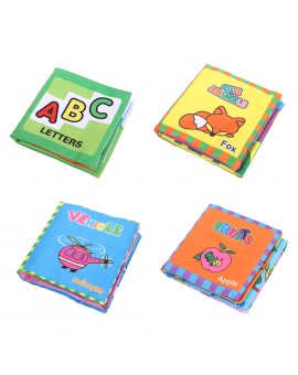 Baby Intelligence Development Cloth Book Children BB Sound Soft Rattles Baby Kids Educational Cartoon Fabric Book