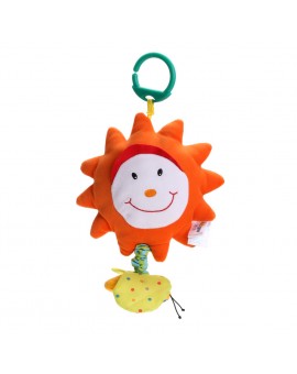 Baby Rattle Ring Bell Baby Toy Soft Plush Sun Pattern Crib Bed Hanging Teether Newborn Infant Early Educational Music Toy Gift
