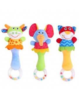 Baby Rattle Toys Animal Hand Bells Plush Toy Baby Music Rattle for Kid Bed and Stroller