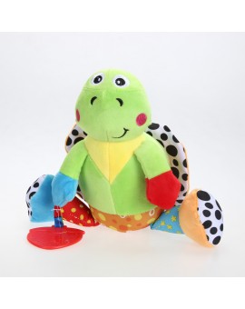 Baby Stroller Cot Bed Hanging Tortoise Plush Toys Music Mobile Soft Teether Kids Educational Rattles for Newborns Babies
