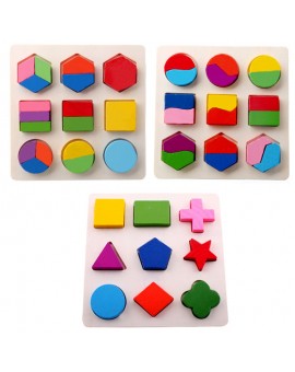 Baby Wooden Puzzle Kids Geometry Shape Jagsaw Puzzle Children Montessori Early Intellectual Educational Brain Training Toys
