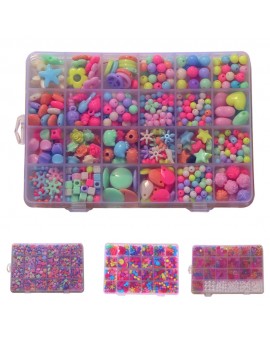 Children Amblyopia Candy Colors DIY Wear Beads Bracelet Kids Toys Geometric Shape Personalized Jigsaw Puzzle