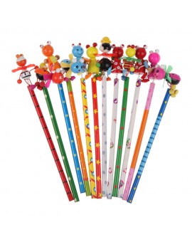 Children's Creative Toy 22.5cm Wooden Windmill Pencil Animal Design Creative Gifts Kids Toy Pencil Toy 