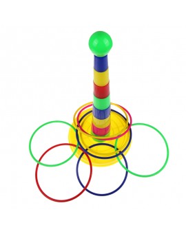 Colorful Hoopla Ring Toss Cast Circle Sets Educational Toy Puzzle Game Kids
