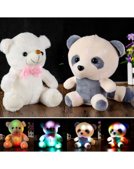 Colorful Lovely  LED Flash Light Large Panda Doll Glowing Teddy Bear Hug Led Stuffed Plush Toy Children Gifts for Birthday