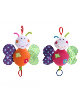 Cute Cartoon Butterfly Plush Doll Baby Kids Soft Bed Hanging Music Toy