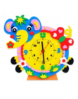 Handmade DIY 3D Animal Learning Clock Kids Crafts Educational Toy  