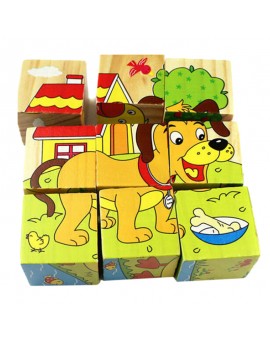 Hot Wooden Animals Fruit Vegetable Transport Puzzle Baby Educational Toy Kid Cartoon Puzzle for Children Gift Random Patterns