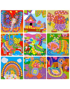 Kids EVA Mosaic Stickers 3D Art Crafts Puzzle Animals Transport Children's DIY Educational Toy Random Color