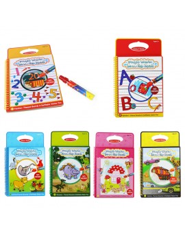 Kids Magic Water Drawing Book with 1 Magic Pen Intimate Coloring Book Animal/Traffic/Fairy/Letters/Letters Water Painting Board