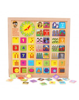 Kids Wooden Number Counting Board Montessori Children Preschool Teaching Aids Math Mathematics Learning Toy
