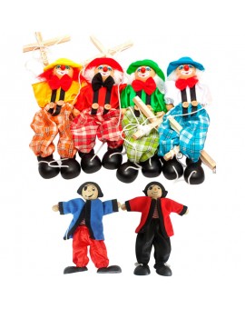 Pull String Baby Toys Puppet Clown Wooden Marionette Toy Joint Activity Doll Vintage Funny Traditions Classic Toy