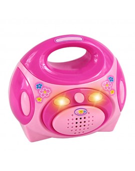 Simulation Pink Electric Radio Machine Children Educational Pretend Play Toys Gift for Kids Birthday Christmas Gift