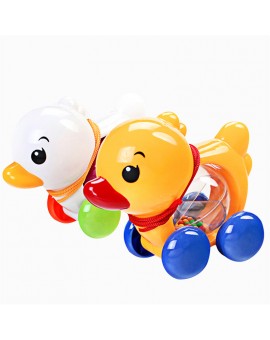Traditional Pull Along Rattles Duck Plastic Toddler Kids Baby Learn Walk Toy Random Color
