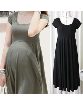 High Quality Summer Maternity Dresses Short Sleeve Black Grey Maternity Clothes For Pregnant Women Pregnancy Clothing Vestidos