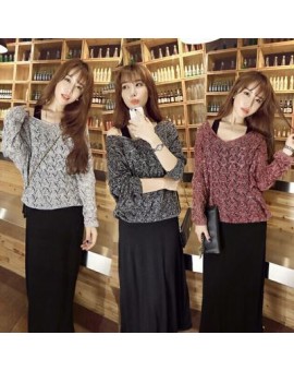 2017 Autumn Outfit New Maternity Nursing Dress Knitting Two-piece Lactation Suits Long sleeve Breastfeeding Twinset Sweater