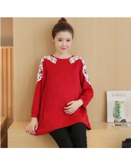 2017 Maternity Dresses Autumn Winter Long Sleeves Casual Pregnancy Dresses Maternity Clothes For Pregnant Women Gravidas W16