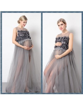 2017 Maternity Mama Gown Transparent Maternity Dresses Studio Photo Shoot Clothes Maternity Photography Props For Pregnant Women