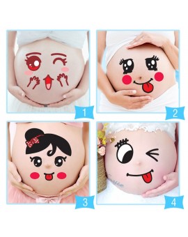 5 pcs/lot Cute Maternity Photography Props 3D Belly Stickers Pregnant Women Photo Temporary Tattos Cartoon FREE SHIPPING