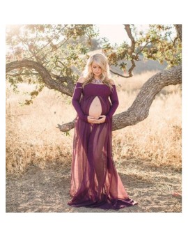 Maternity Dresses For Photo Shoot Long Chiffon Dress Maternity Photography Props Pregnancy Clothes For Pregnant Women Royal